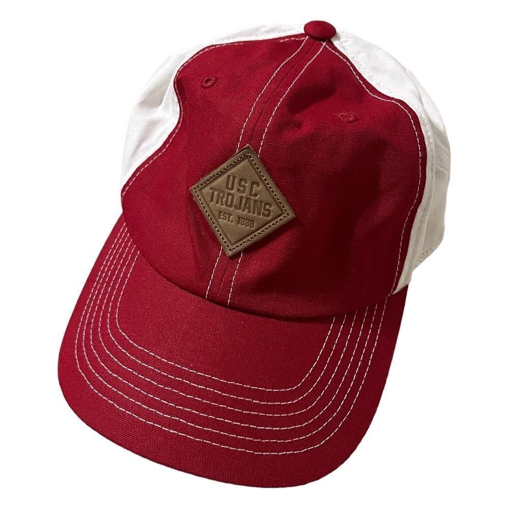 USC hat university of Southern California baseball cap adjustable red white EUC